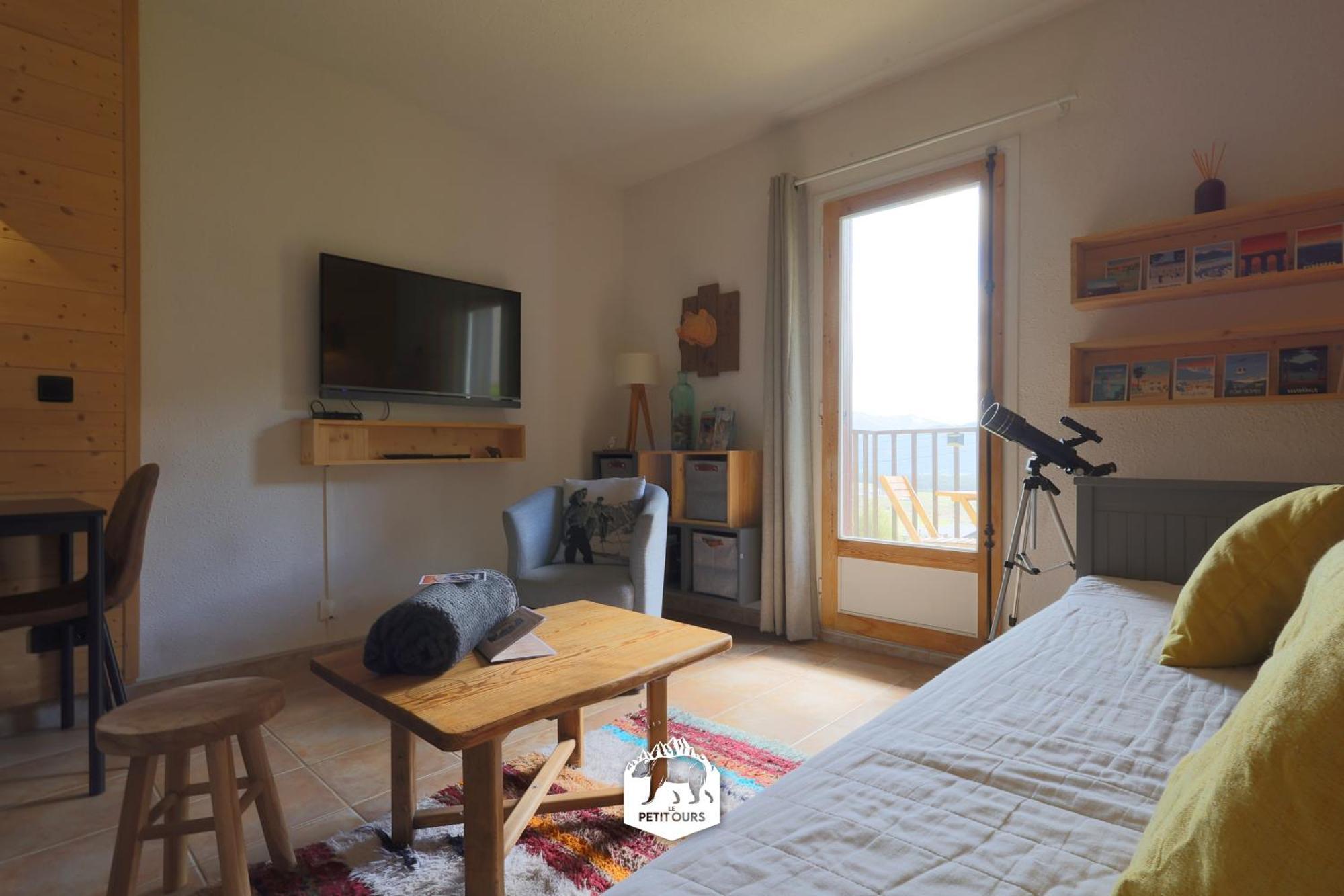 Le Petit Ours & Le Petit Cerf - Studios Vue Lac & Montagnes Les Angles  Luaran gambar