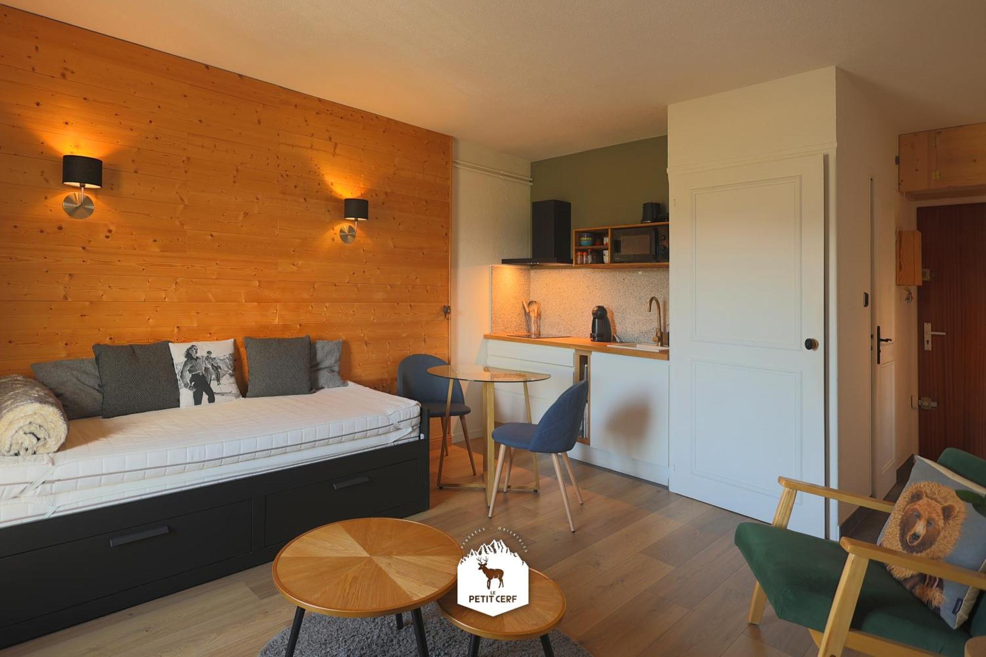 Le Petit Ours & Le Petit Cerf - Studios Vue Lac & Montagnes Les Angles  Luaran gambar