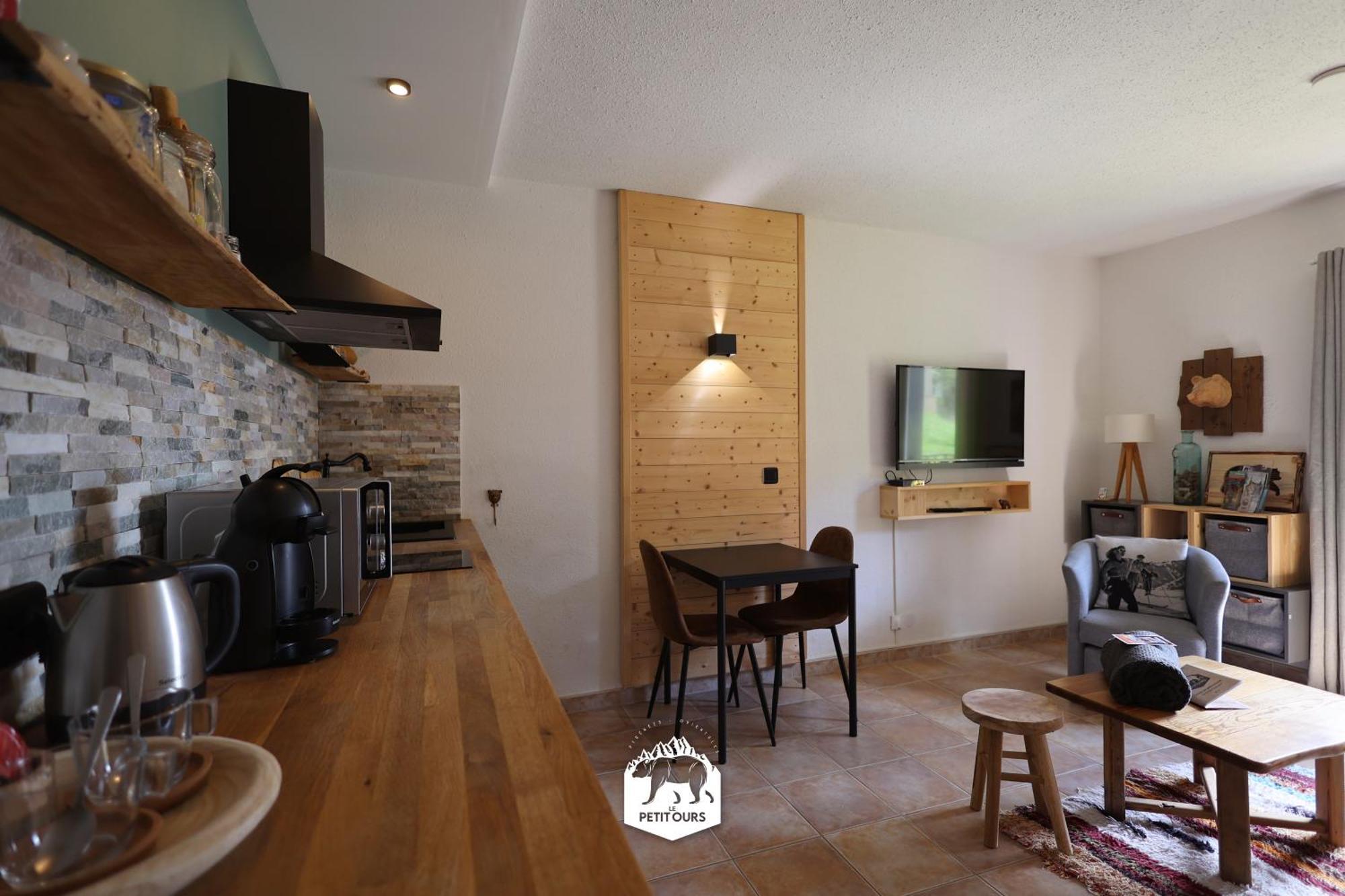 Le Petit Ours & Le Petit Cerf - Studios Vue Lac & Montagnes Les Angles  Luaran gambar